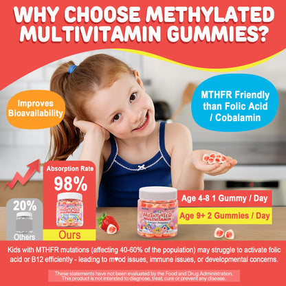 Kids Multivitamin Gummies with Calcium, Probiotics & D3 – 60 Ct