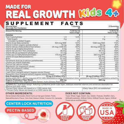 Kids Multivitamin Gummies with Calcium, Probiotics & D3 – 60 Ct