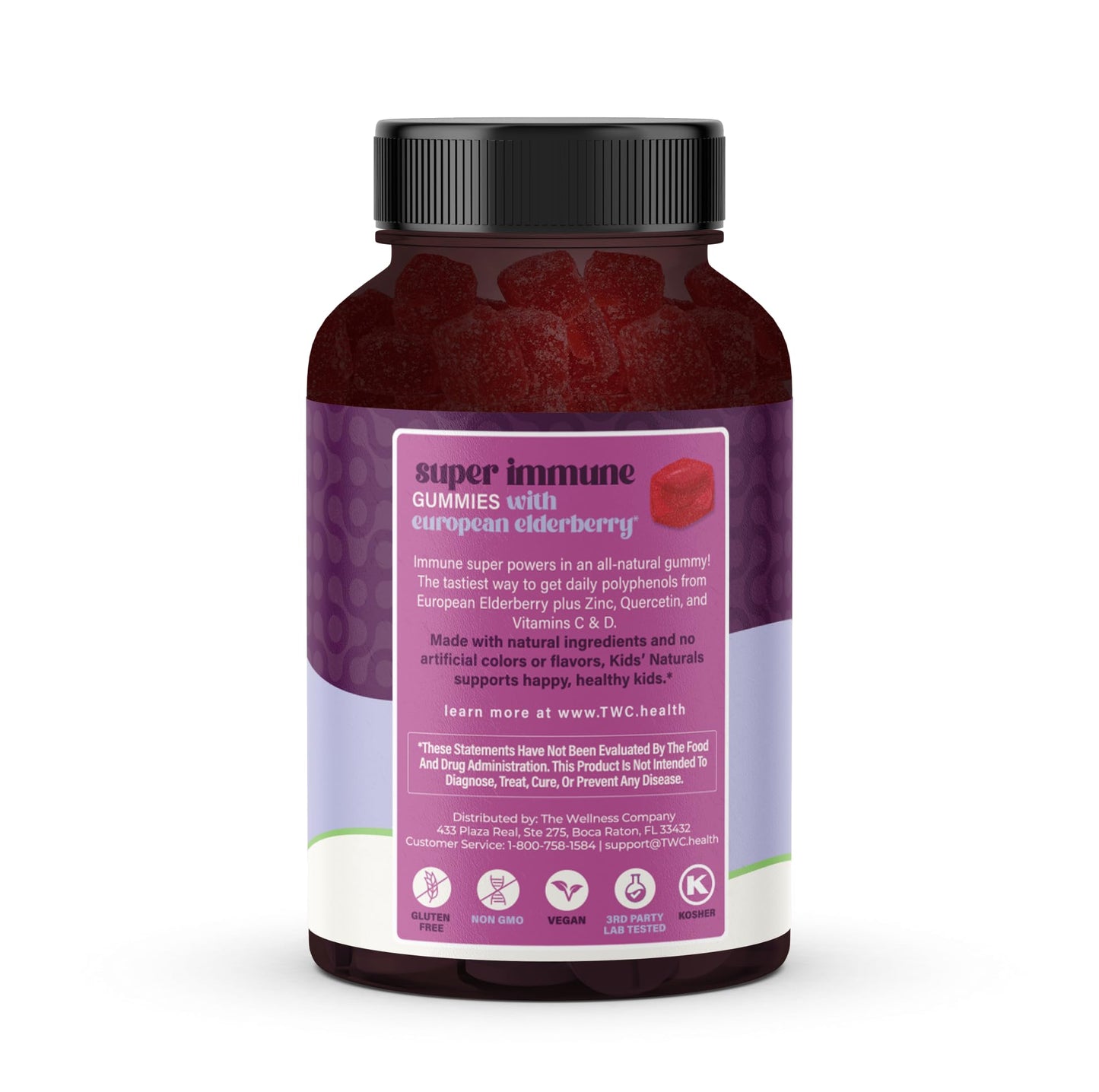 Kids Naturals Elderberry Gummies – Immune Support with Vitamin C & Zinc | 60ct