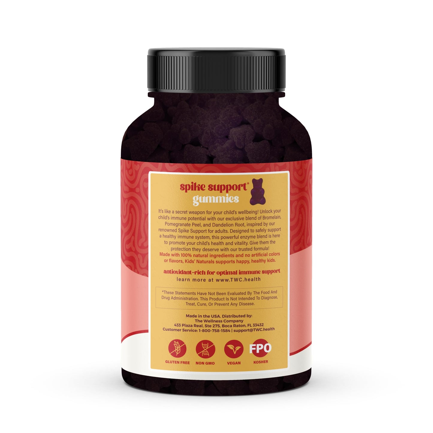 Kids Naturals Spike Support Gummies – Immune Support with Vitamin C, D & Zinc | 60ct