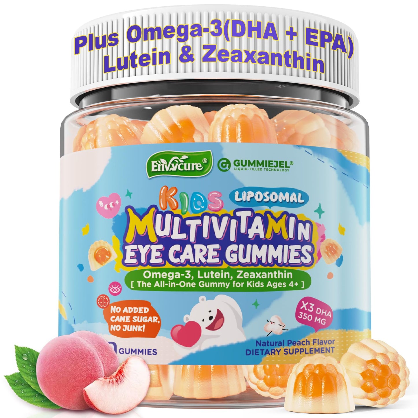 Kids Omega-3 Liposomal Multivitamin Gummies - Brain & Eye Support, 60 Count