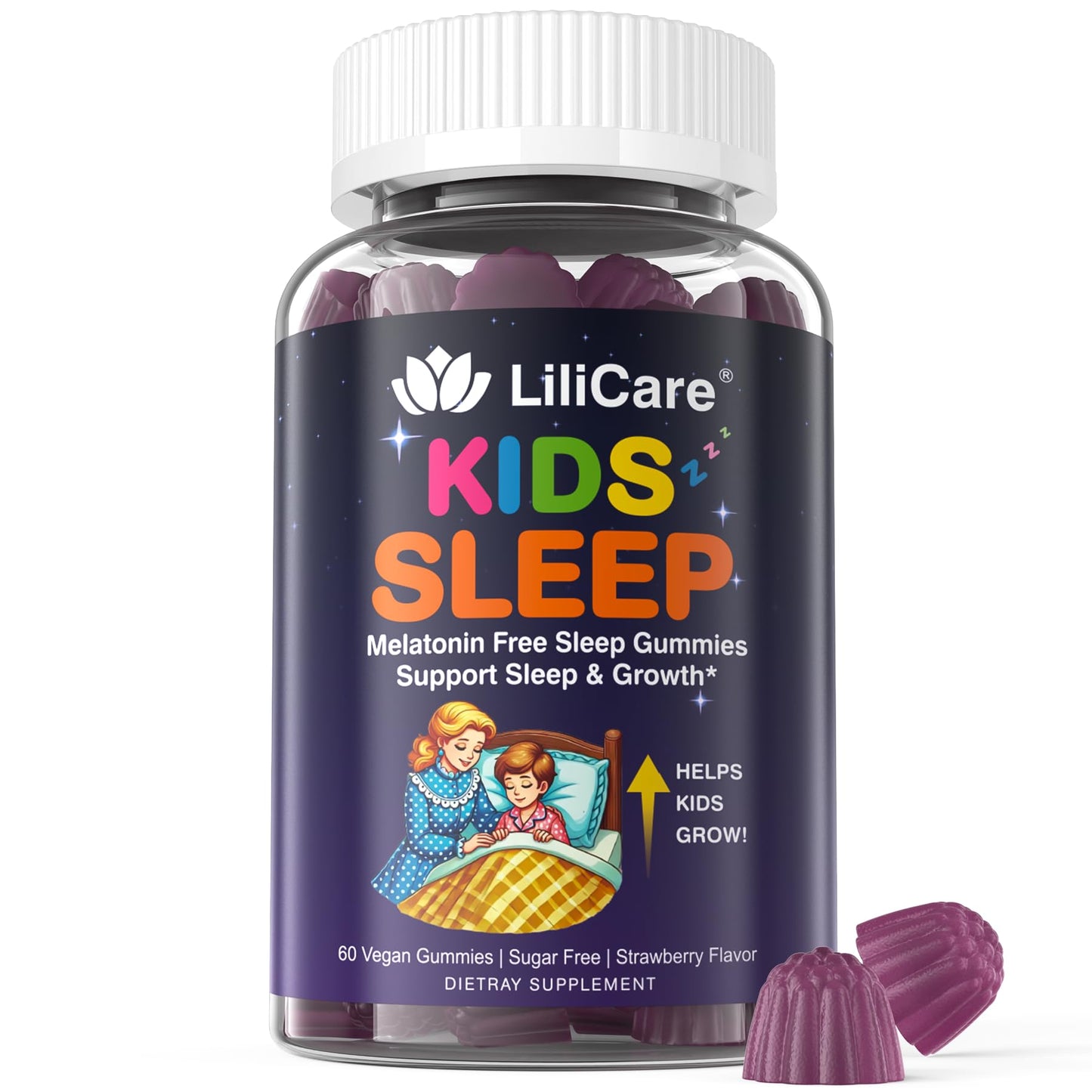 Kids Sleep Gummies - Melatonin-Free Sleep Aid with Magnesium Glycinate