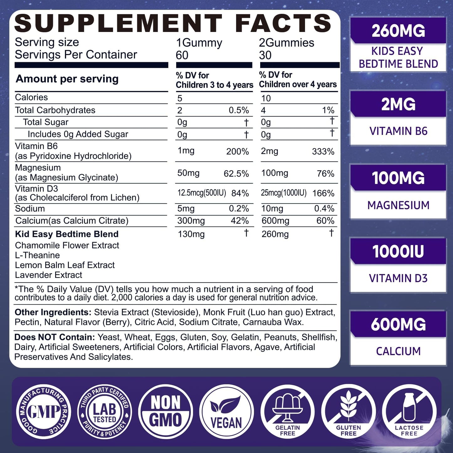 Kids Sleep Gummies - Melatonin-Free Sleep Aid with Magnesium Glycinate
