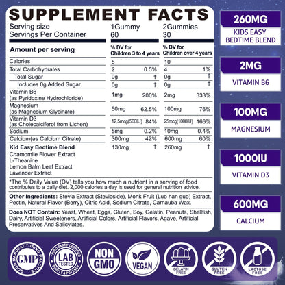 Kids Sleep Gummies - Melatonin-Free Sleep Aid with Magnesium Glycinate