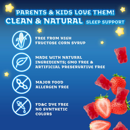 Kids Sleep Gummies 2mg for Children - Non-Habit Forming Melatonin, Natural Berry Flavor, 60 Gummies