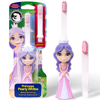 Kids Soft Bristle Princess Toothbrush for Ages 2+ – Replaceable Head, Ergonomic Handle