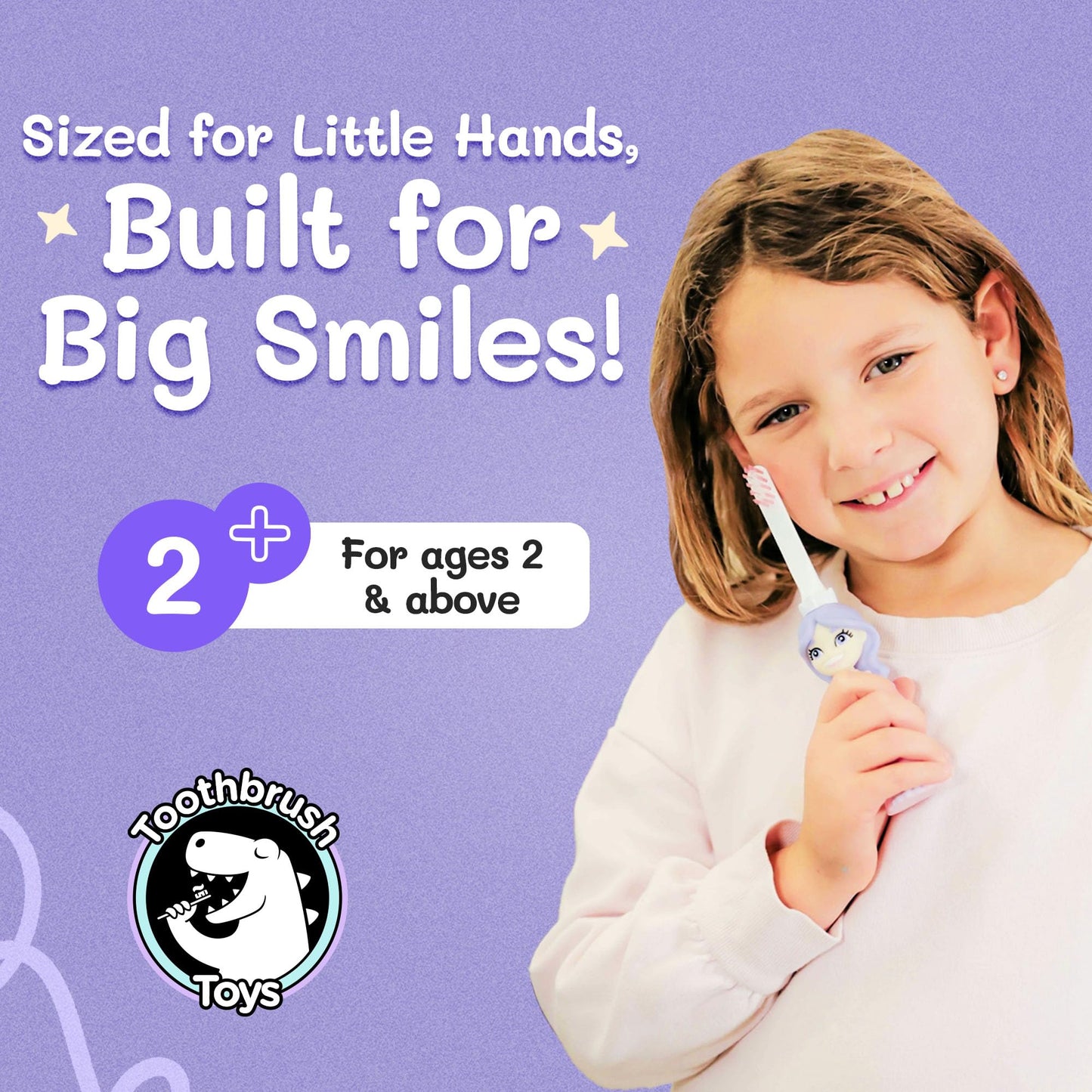 Kids Soft Bristle Princess Toothbrush for Ages 2+ – Replaceable Head, Ergonomic Handle