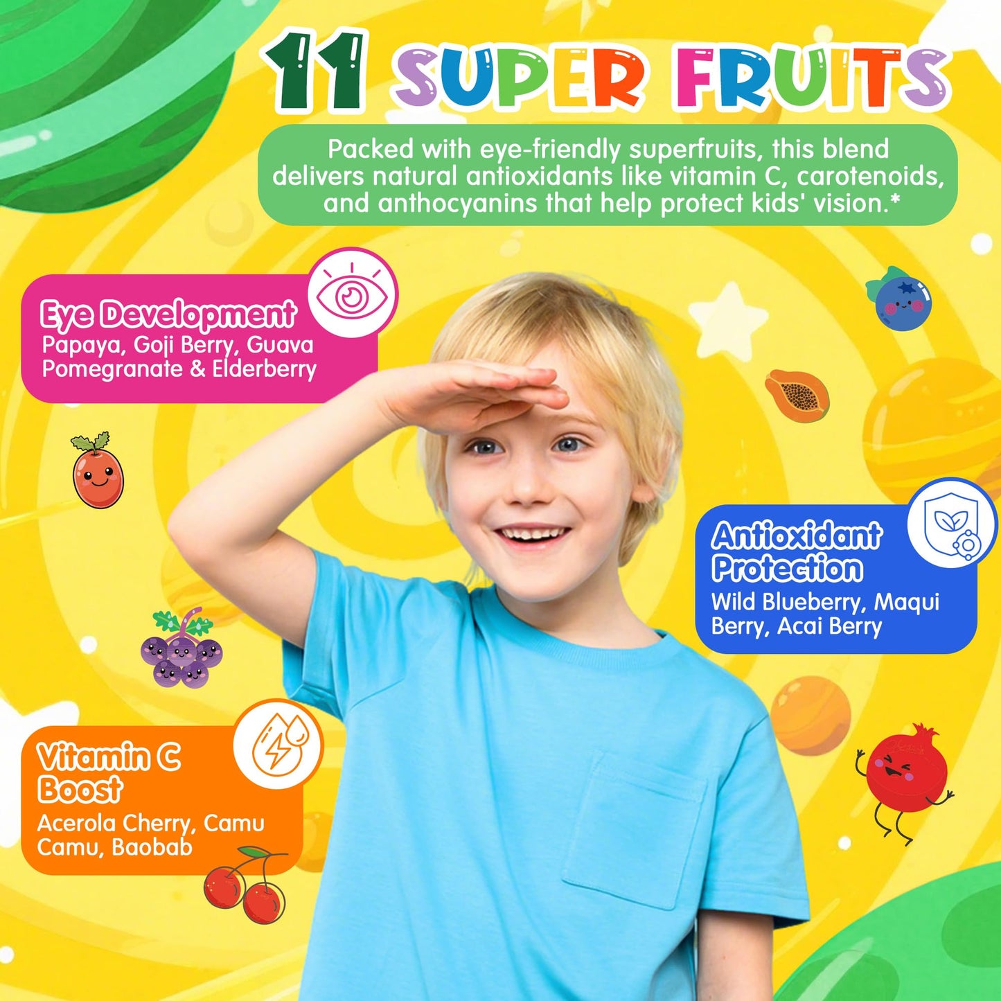 Kids Super Greens Gummies – 2 Pack, Immunity & Gut Health, 20+ Fruits & Veggies, Sugar Free