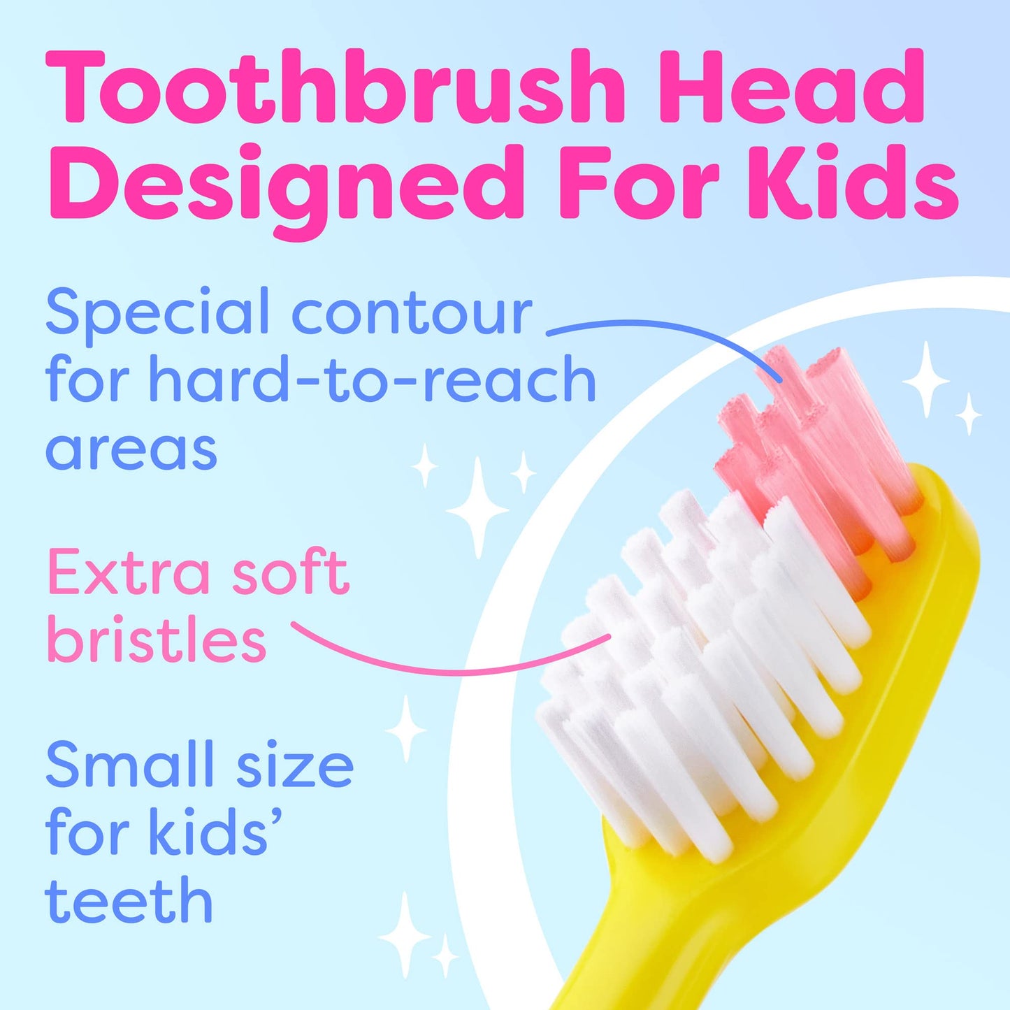 Kids Toothbrush 4 Pack - Soft Bristles with Suction Cup & Child-Sized Heads (3-10 Years)