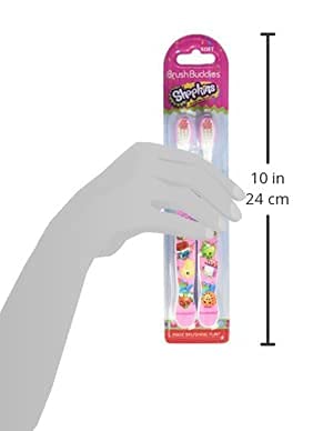 Brush Buddies 2 Piece Shopkins Toothbrush – Kids' Soft Bristle Set