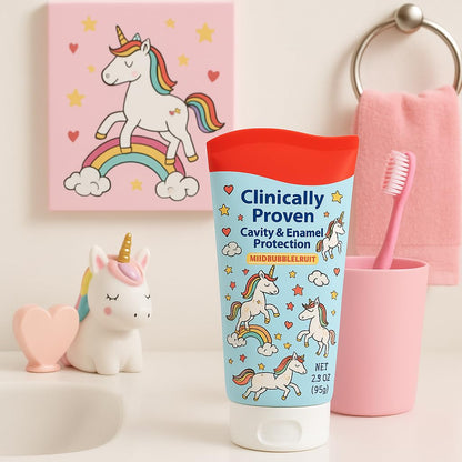 Kids Toothpaste Unicorn Bubble Fruit Flavor – Fluoride Anticavity, ADA-Accepted, 2 Tubes (3.5 oz each)