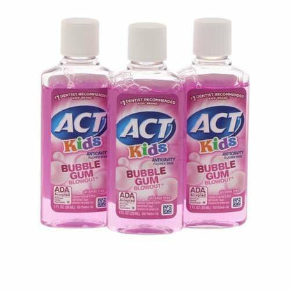 Kids Travel Size Mouthwash Bubble Gum - 1 oz. (Pack of 3)