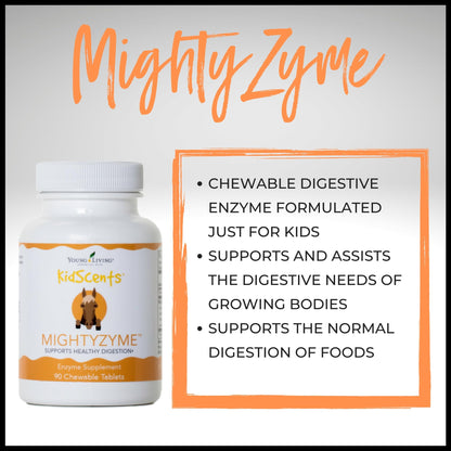 KidScents MightyZyme Chewable Tablets 90 ct | Children's Digestive Enzyme Supplement