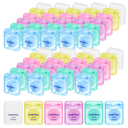 Kifmurase 60Pcs Dental Floss – Mint Flavored Travel Floss, 50m Each, 6 Colors