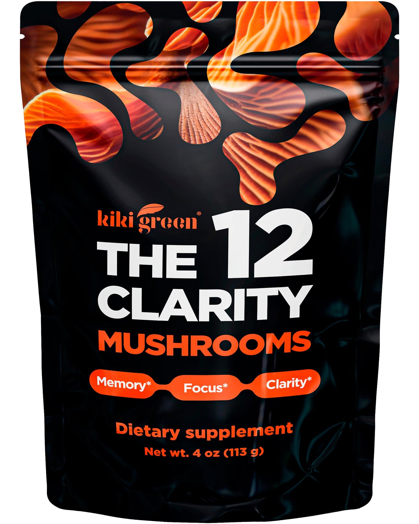 KIKI Green 12 Mushroom Powder 4 oz – Focus, Energy & Immunity (Vegan)