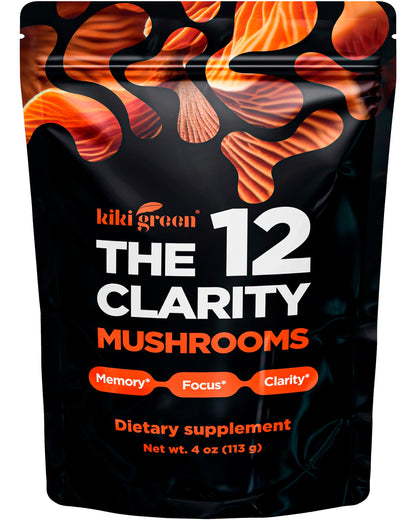 KIKI Green 12 Mushroom Powder 4 oz – Focus, Energy & Immunity (Vegan)