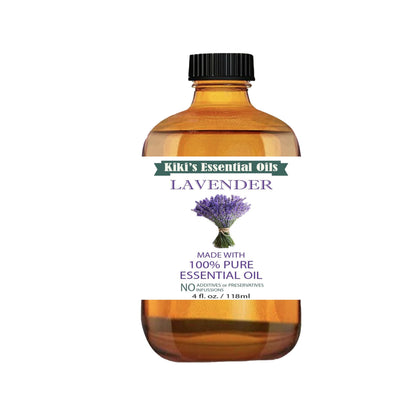 Kiki's Lavender Essential Oil 4oz | 100% Pure & Natural, Premium Grade (Glass Dropper)