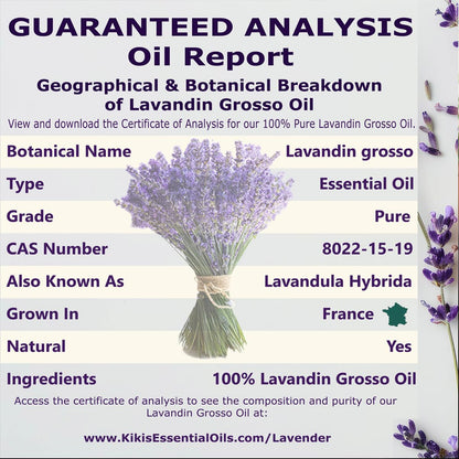 Kiki's Lavender Essential Oil 4oz | 100% Pure & Natural, Premium Grade (Glass Dropper)