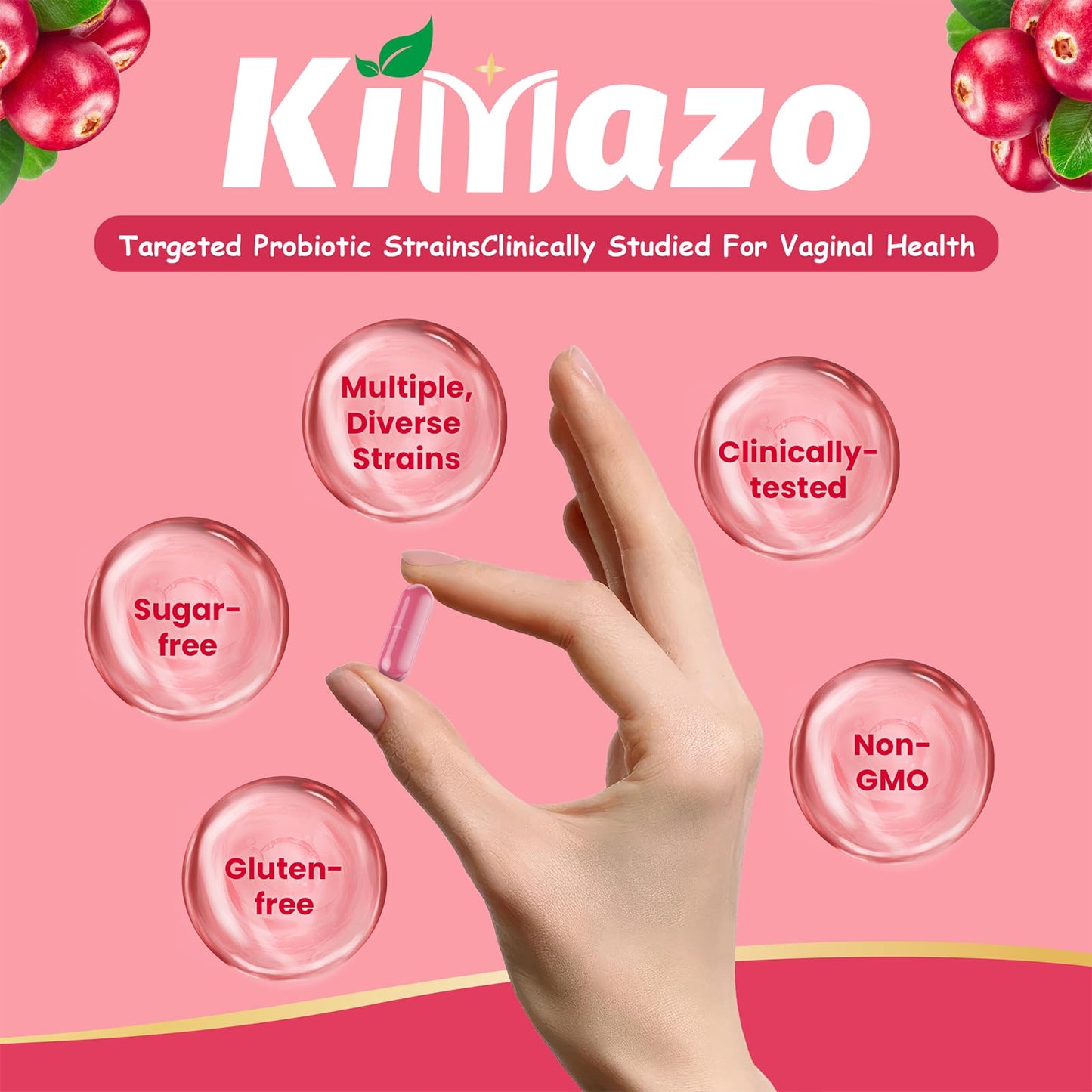 Kimazo Vaginal Probiotics for Women – 42B CFU, pH Balance, Urinary Health, 60 Capsules