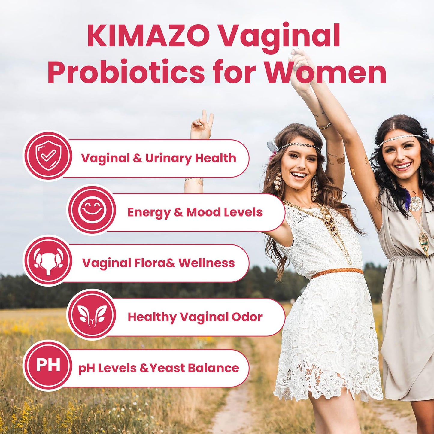 Kimazo Vaginal Probiotics for Women – 42B CFU, pH Balance, Urinary Health, 60 Capsules