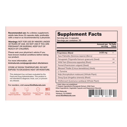 KIMI Naturals Breast Max Plus - Natural Breast Enhancement Pills (90 Capsules)