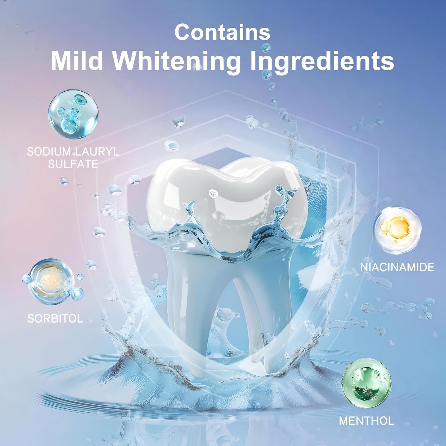 Niacinamide Whitening Toothpaste for Sensitive Teeth | Kimralur Triple Whitening | Fluoride-Free