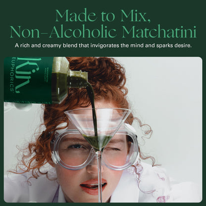 Kin Euphorics Matchatini | Non-Alcoholic Matcha Cocktail with Adaptogens, Nootropics, Botanicals | Vanilla, Maple & Tart Finish | 16.9 fl oz