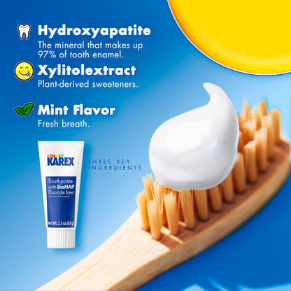Kinder Karex Hydroxyapatite Kids Toothpaste – Fluoride-Free 2.3 oz (Clinically Tested)