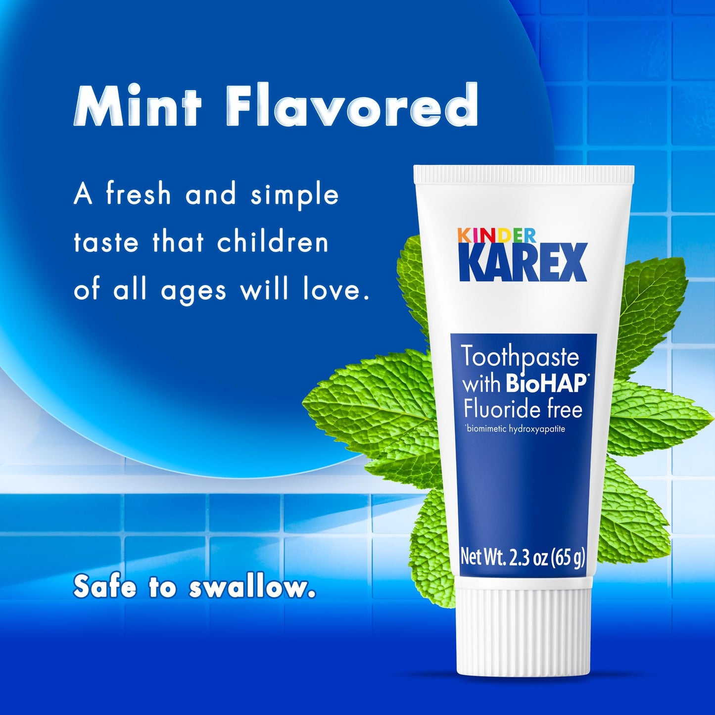 Kinder Karex Hydroxyapatite Kids Toddler Toothpaste | Fluoride Free | Clinically Tested | 2.3 oz (Pack of 3)