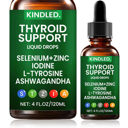 Kindled Thyroid Support Drops – Selenium, Zinc, Iodine, L-Tyrosine & Ashwagandha | 4 oz