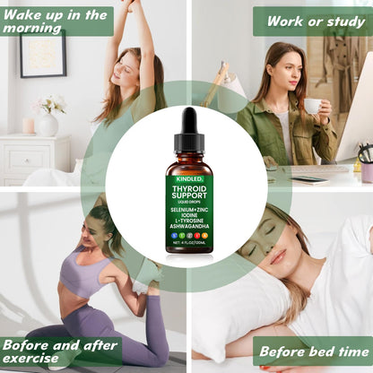 Kindled Thyroid Support Drops – Selenium, Zinc, Iodine, L-Tyrosine & Ashwagandha | 4 oz