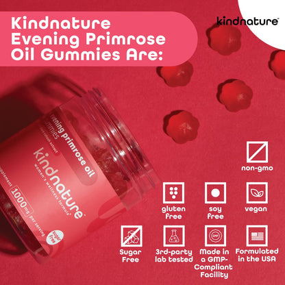 Kindnature Evening Primrose Oil Gummies 1000mg – Black Cohosh | Hormonal Balance, PMS & Menopause
