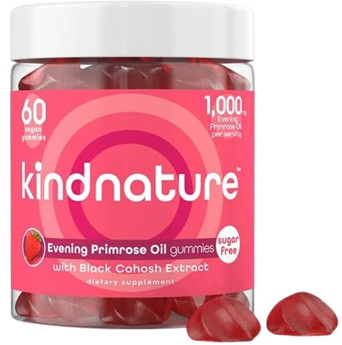 Kindnature Evening Primrose Oil Gummies 1000mg – Black Cohosh | Hormonal Balance, PMS & Menopause