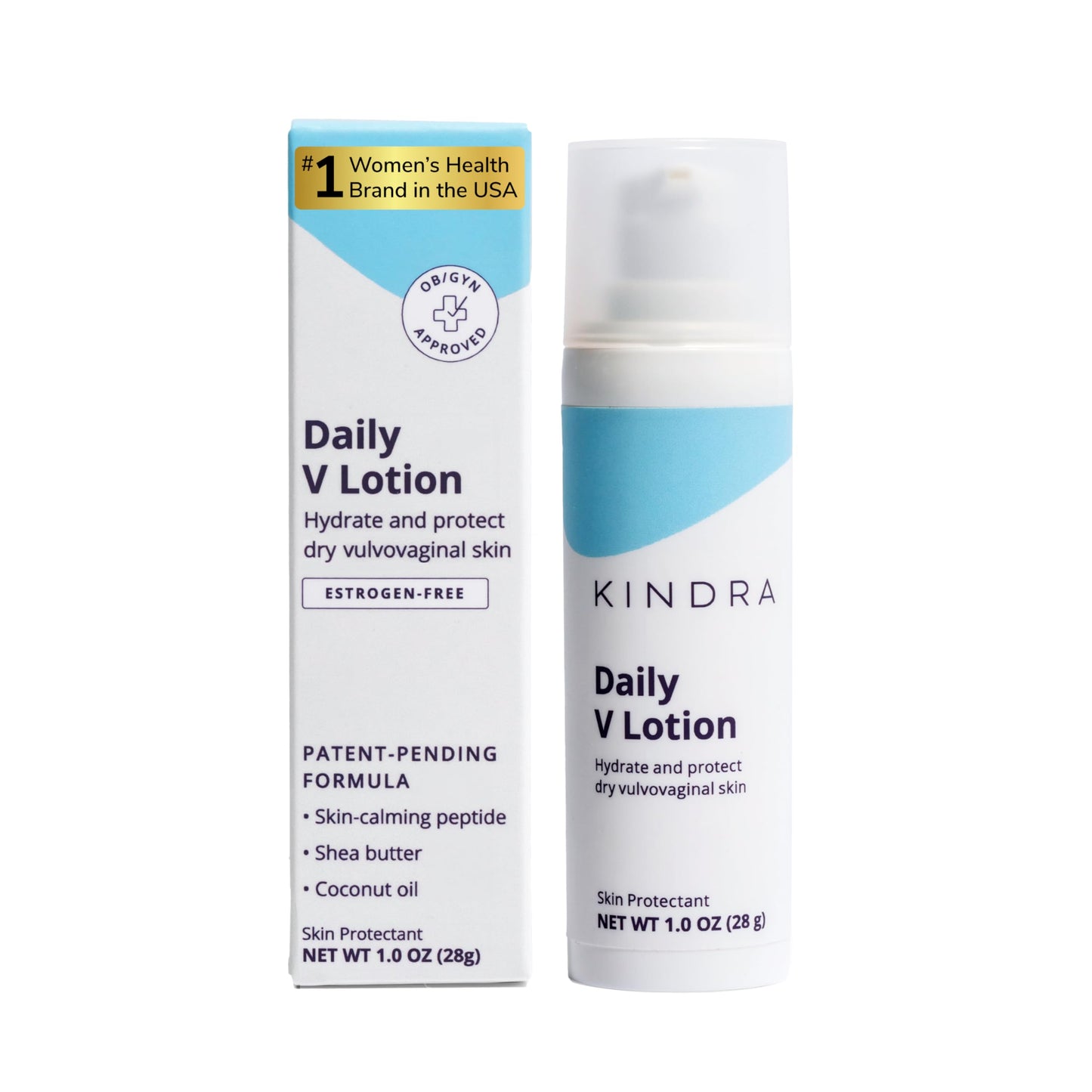 Kindra Daily V Moisturizer Lotion – Hormone-Free Vaginal Cream for Dryness & Itch | Doctor-Recommended, pH-Balanced
