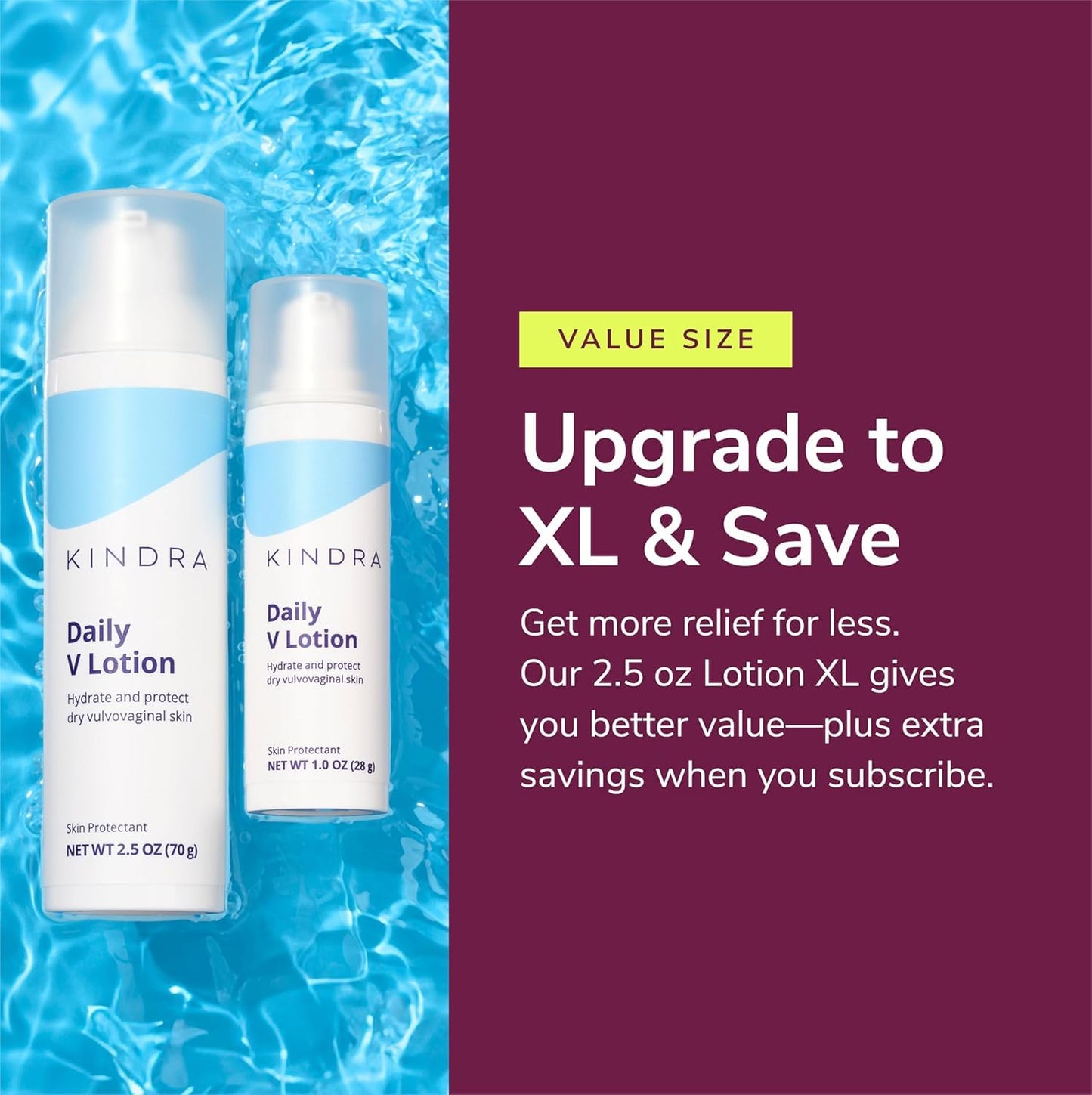 Kindra Daily V Moisturizer Lotion XL – Non-Hormonal Vaginal Hydration & Comfort