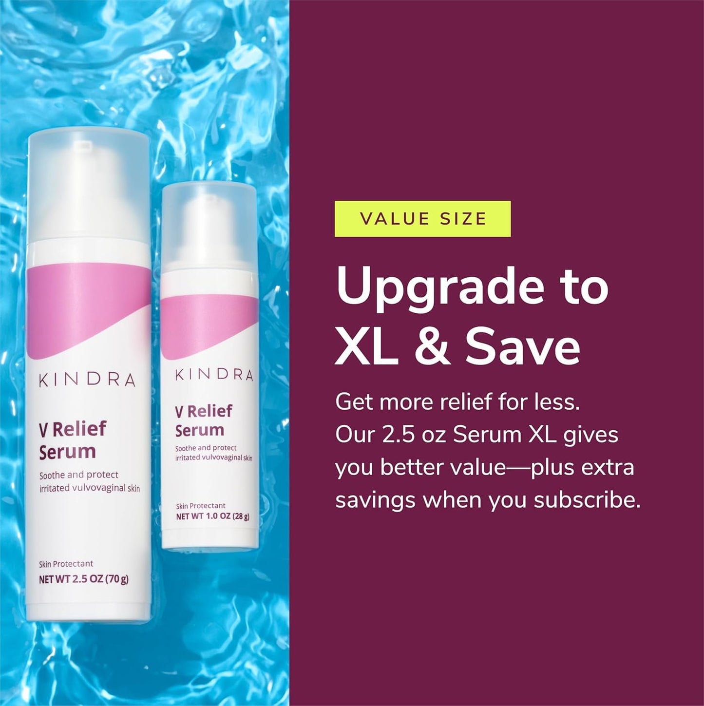 Kindra V Serum XL – Hormone-Free Vaginal Skin Moisturizer for Sensitive Skin