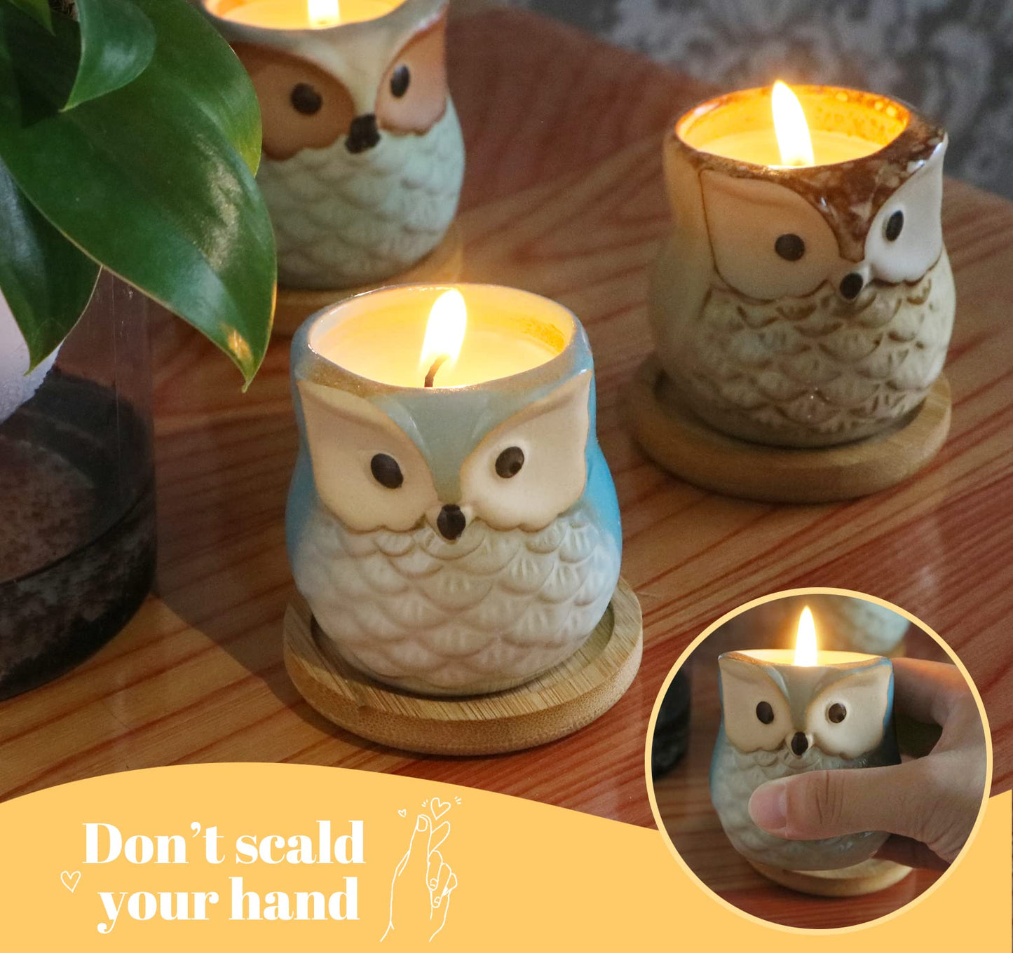 Kinforse Scented Candles Gift Set - 6-Pack Owl Aromatherapy Candles for Women | Birthday & Holiday Gifts
