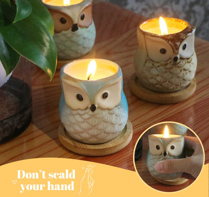 Kinforse Scented Candles Gift Set - 6-Pack Owl Aromatherapy Candles for Women | Birthday & Holiday Gifts