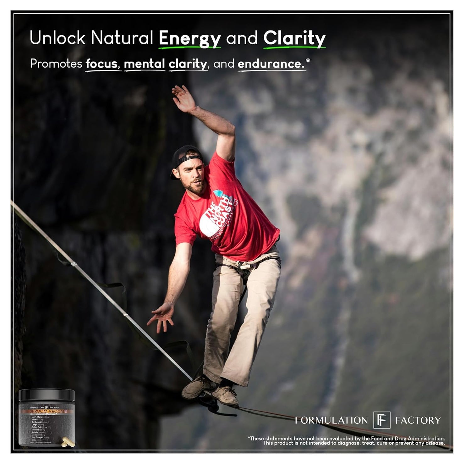 Formulation Factory Shroom Vroom 10-in-1 Mushroom Supplement — Focus, Energy & Immune Support