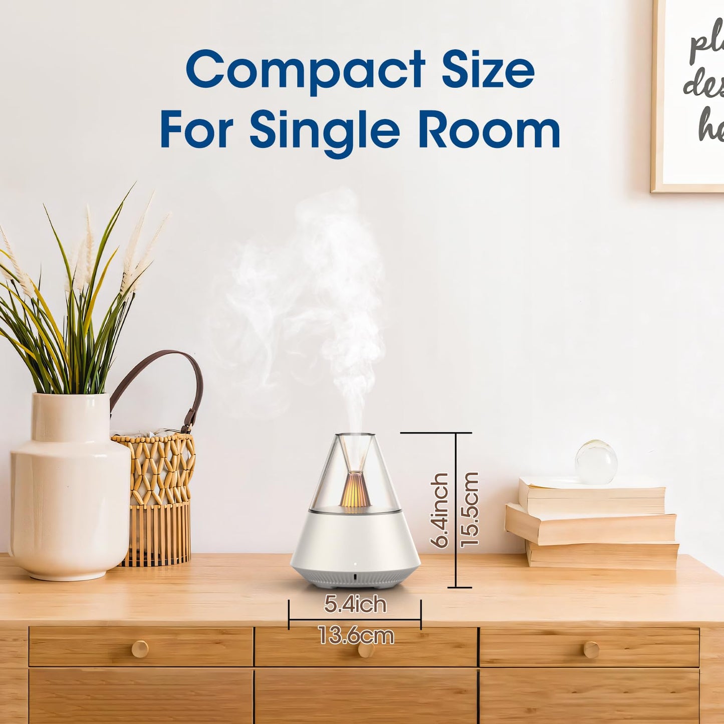 KinYILO Essential Oil Diffuser - 150ml Ultrasonic Aroma Diffuser, Auto-Off, 6-12H, White