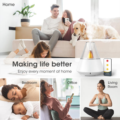 KinYILO Essential Oil Diffuser - 150ml Ultrasonic Aroma Diffuser, Auto-Off, 6-12H, White