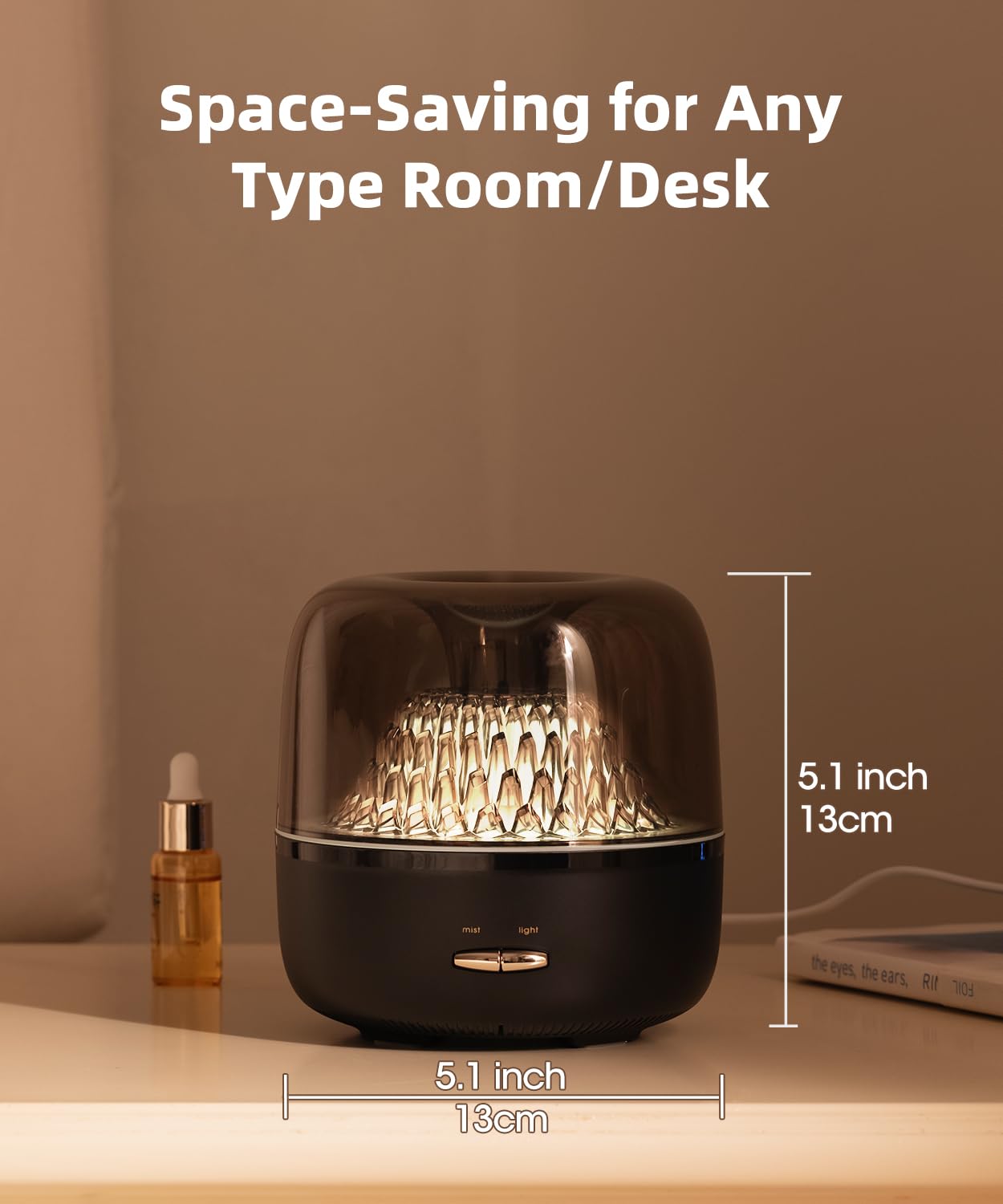 KinYiLO Essential Oil Diffuser 200ml Volcano Mountain – 7 Color LED Lights, Ultrasonic Cool Mist