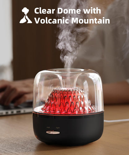 KinYiLO Essential Oil Diffuser 200ml Volcano Mountain – 7 Color LED Lights, Ultrasonic Cool Mist