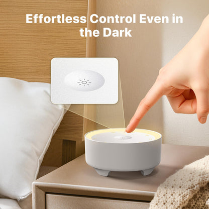 Kipcush White Noise Machine – 20 Sounds, 2 Shortcuts, Warm Night Light
