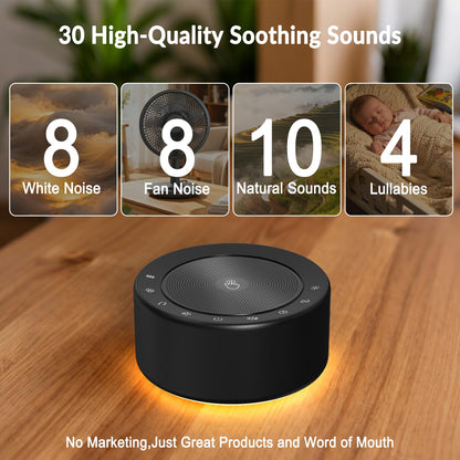 Kipcush Nursery Lamp with Sound Machine — 7-Color Night Light & 30 Soothing Sounds