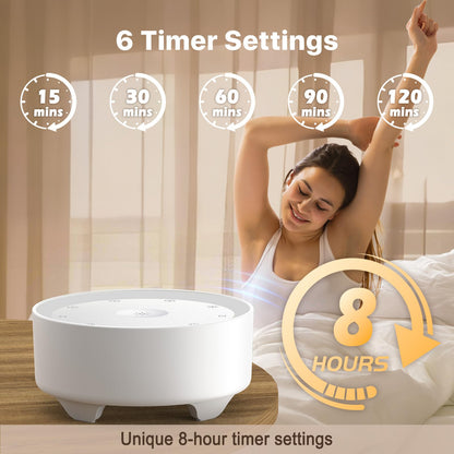 Kipcush White Noise Machine – 20 Sounds, 2 Shortcuts, Warm Night Light