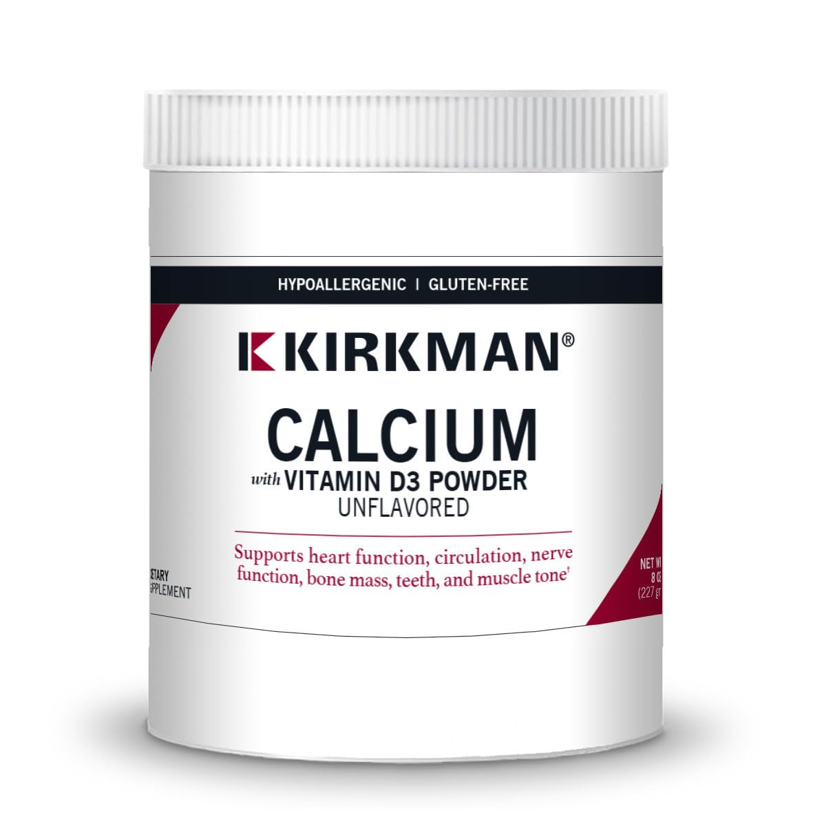 Kirkman Calcium with Vitamin D3 Powder - 8 oz | Essential Minerals for Strong Bones