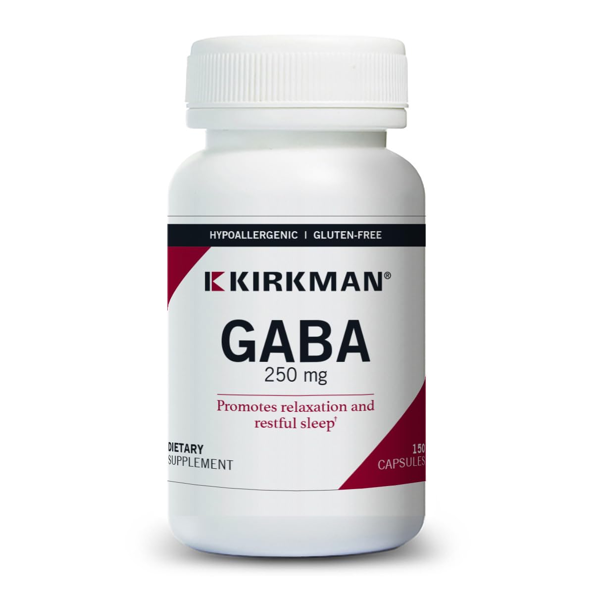 Kirkman GABA 250 mg – 150 Caps | Supports Relaxation & Sleep