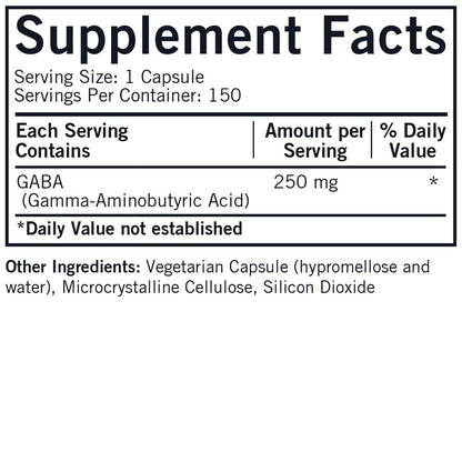 Kirkman GABA 250 mg – 150 Caps | Supports Relaxation & Sleep