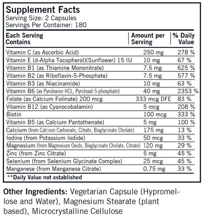 Kirkman Super Nu-Thera w/o Vitamins A and D – Hypoallergenic | 360 Vegetarian Capsules | Gluten & Casein Free Multi Vitamin